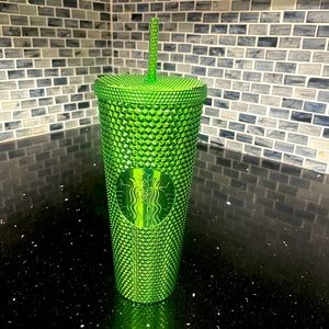 Starbucks, Winter/Holiday 2023 Bling Metallic Green 24 oz Venti Cup Brand New